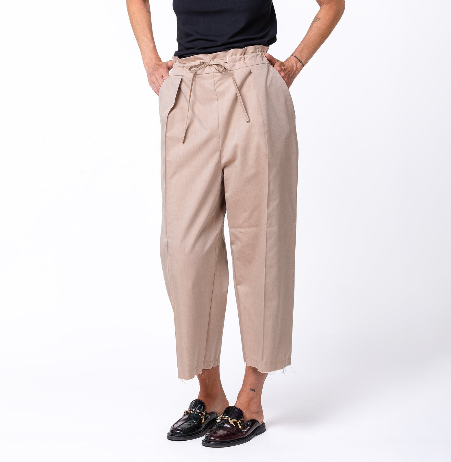 Wool Wide Pants Pink Sand