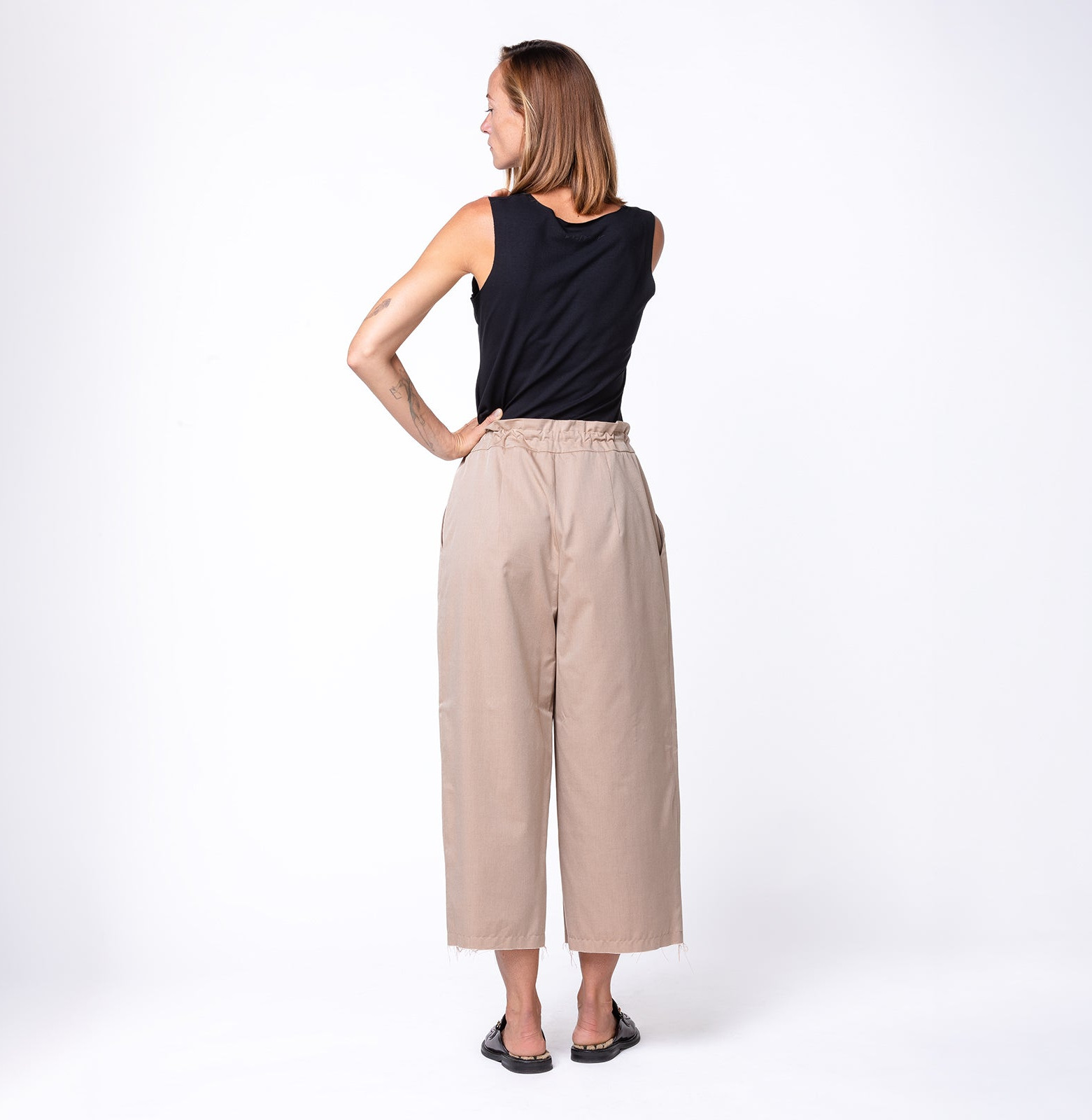 Wool Wide Pants Pink Sand