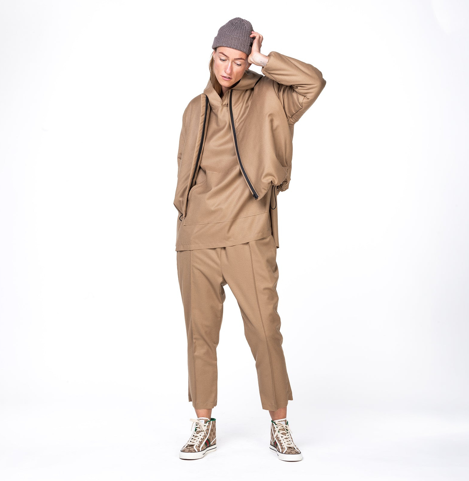 Wool bomber jacket camel