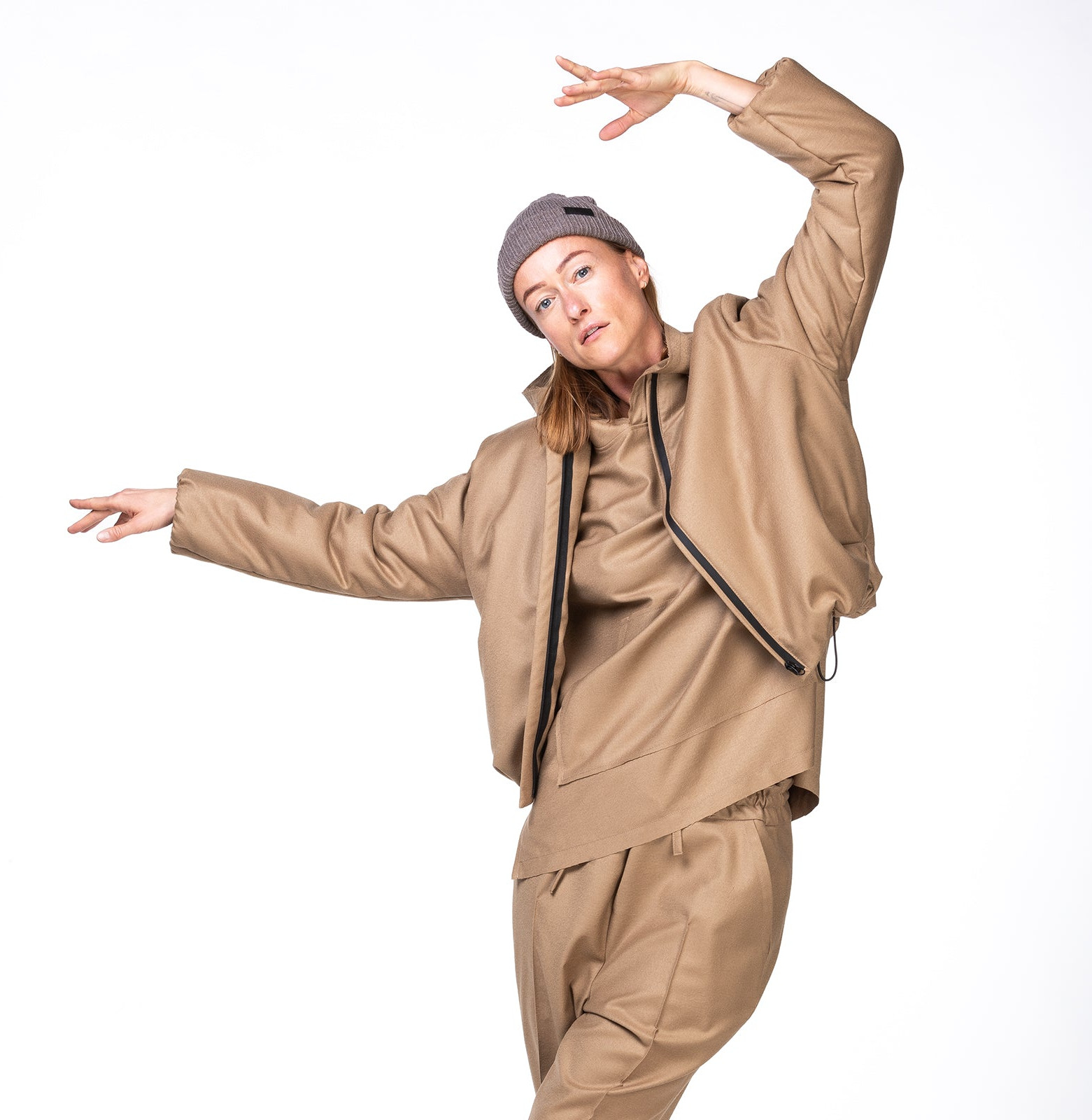 Wool bomber jacket camel