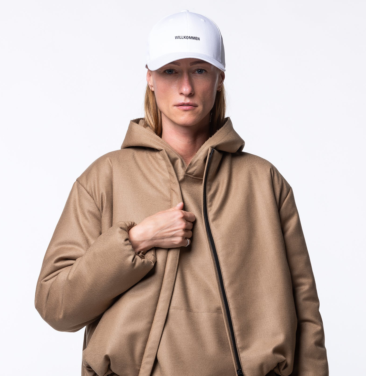 Wool bomber jacket camel