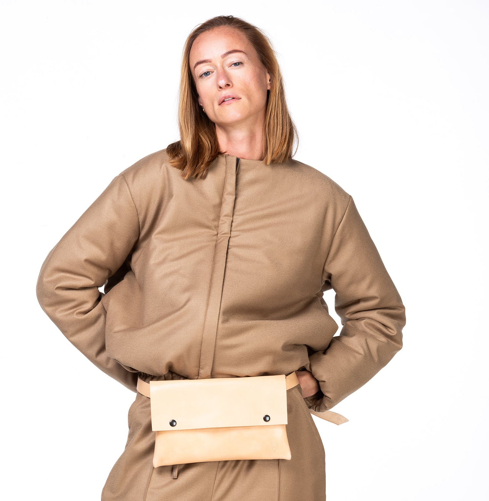 Wool bomber jacket camel