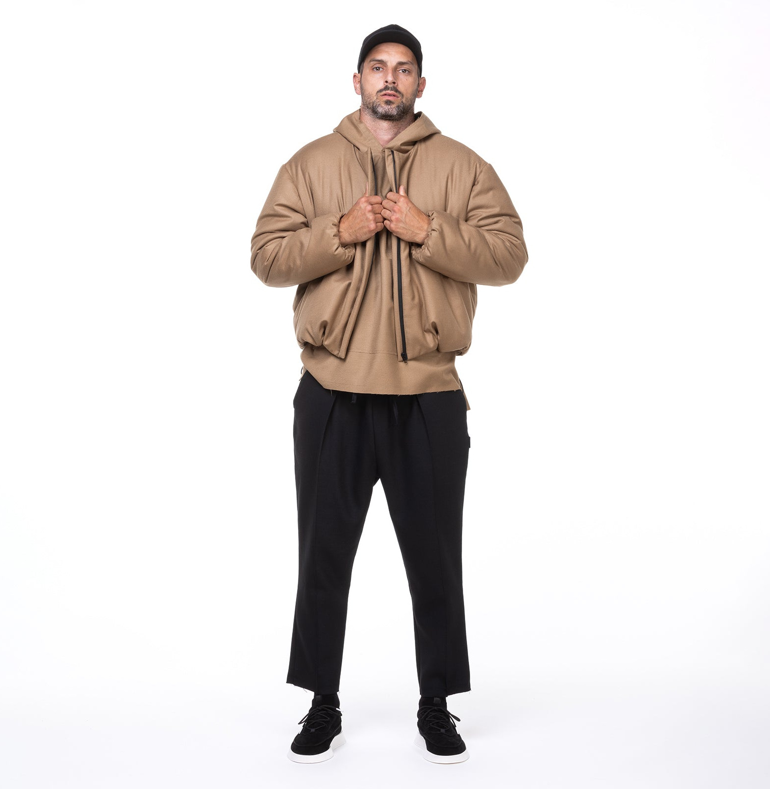Wool bomber jacket camel