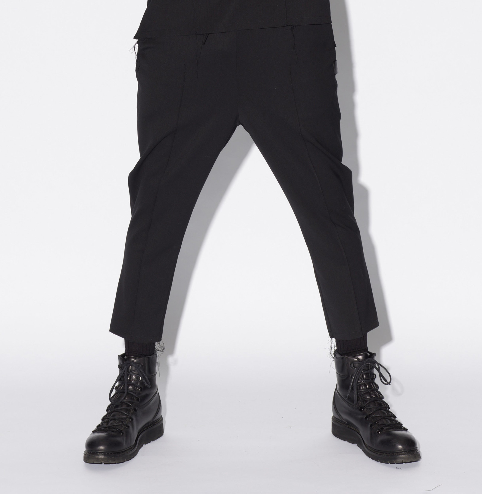 Wool Slim Pants Black