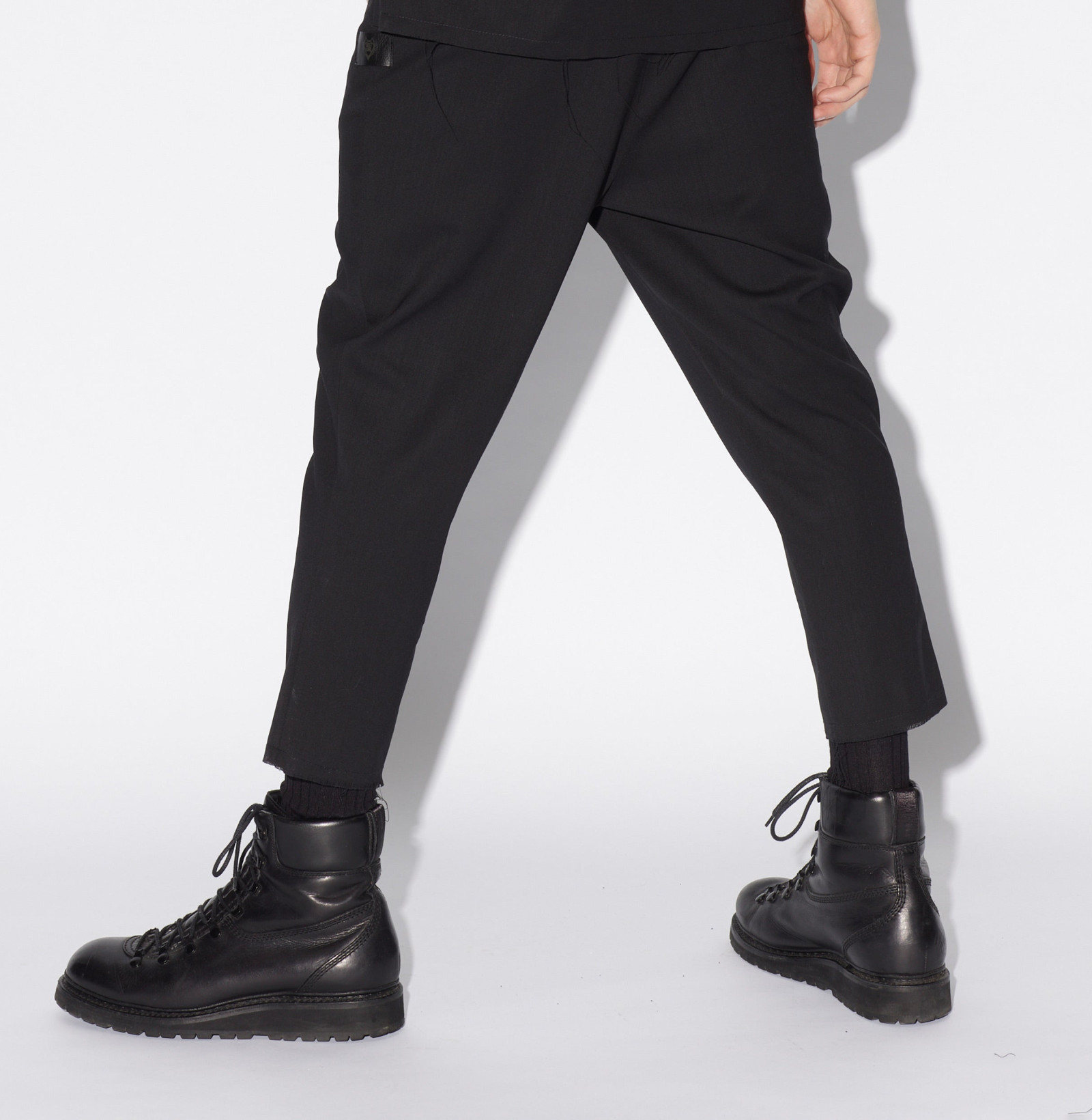 Wool Slim Pants Black
