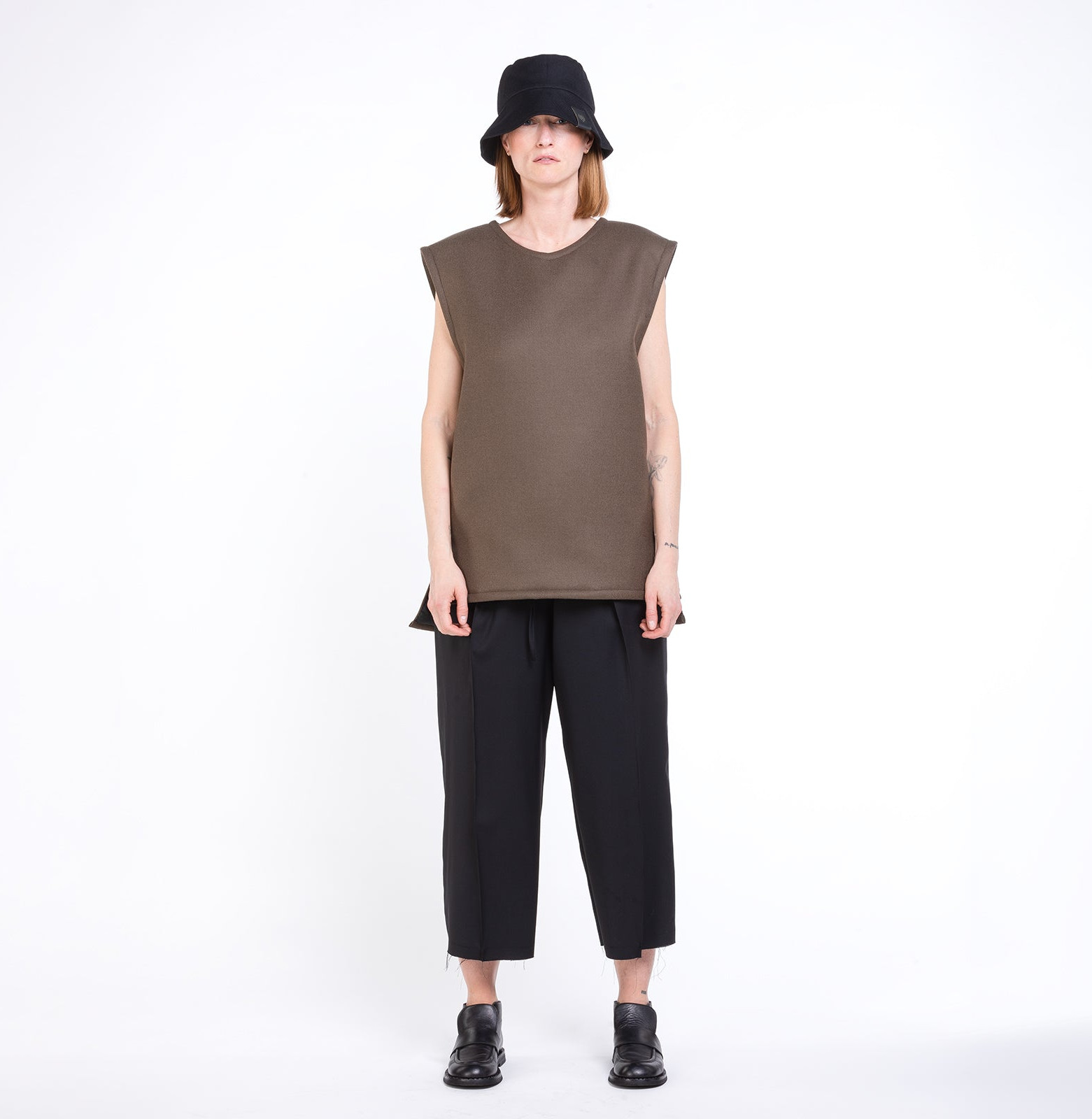 Warm Wool Vest Dark Safari
