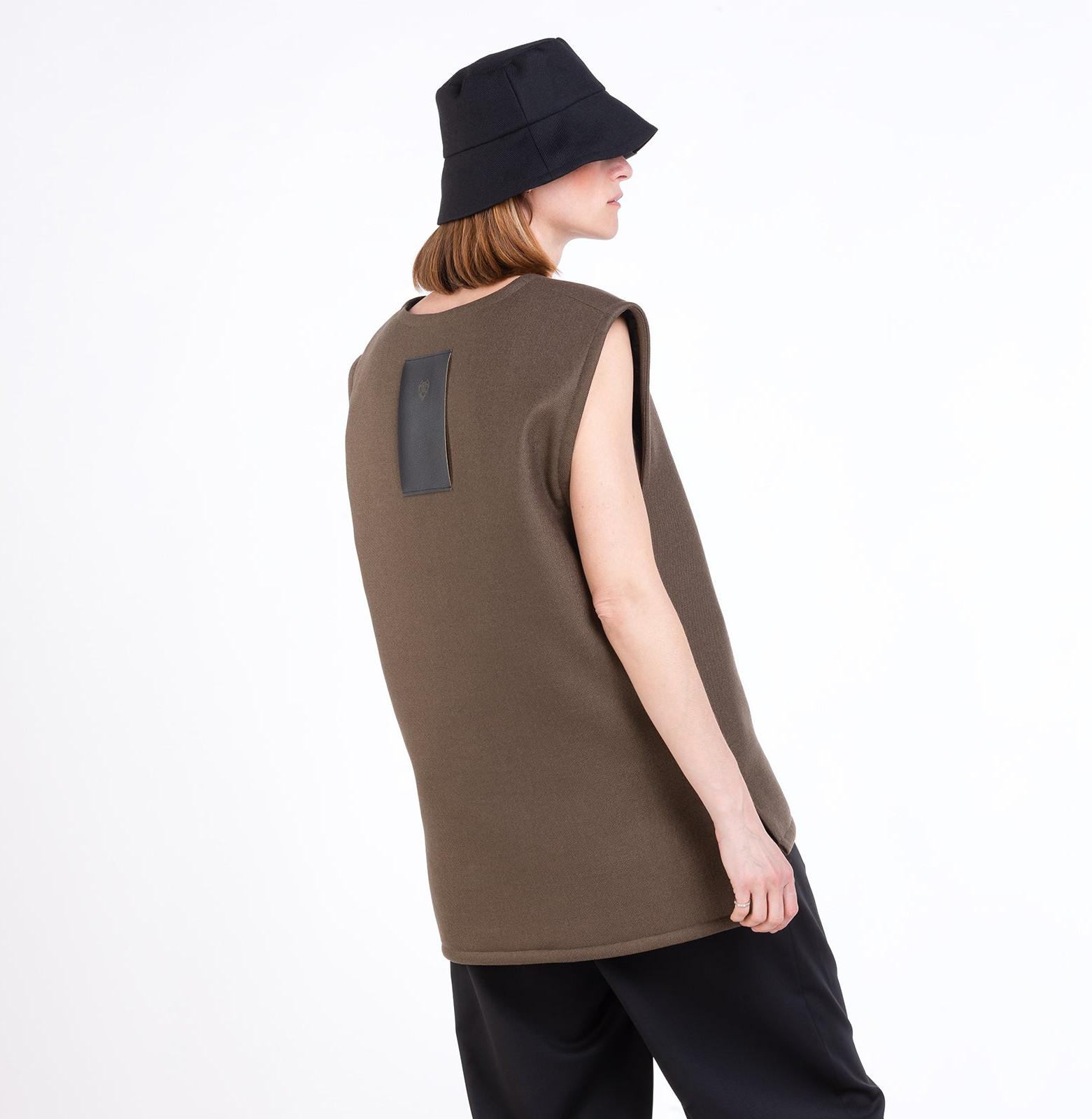 Warm Wool Vest Dark Safari