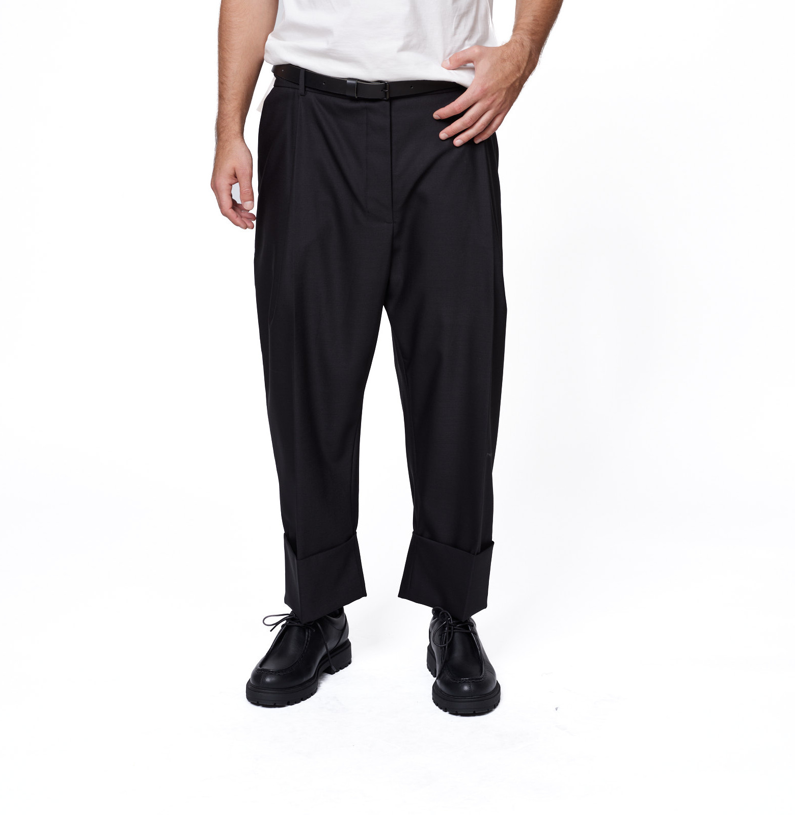 Wool cuff pants b