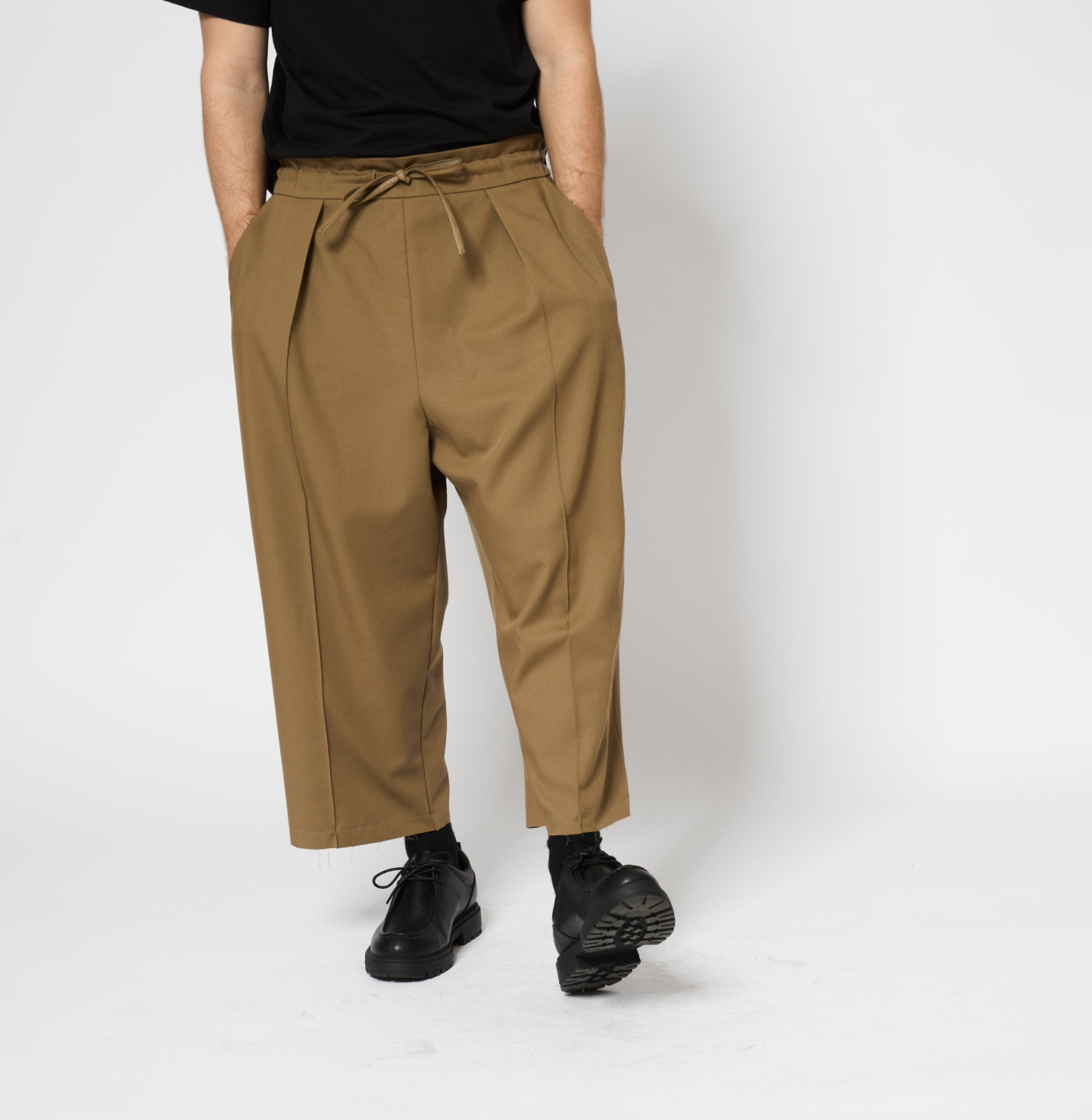 Wool Wide Pants Caramel