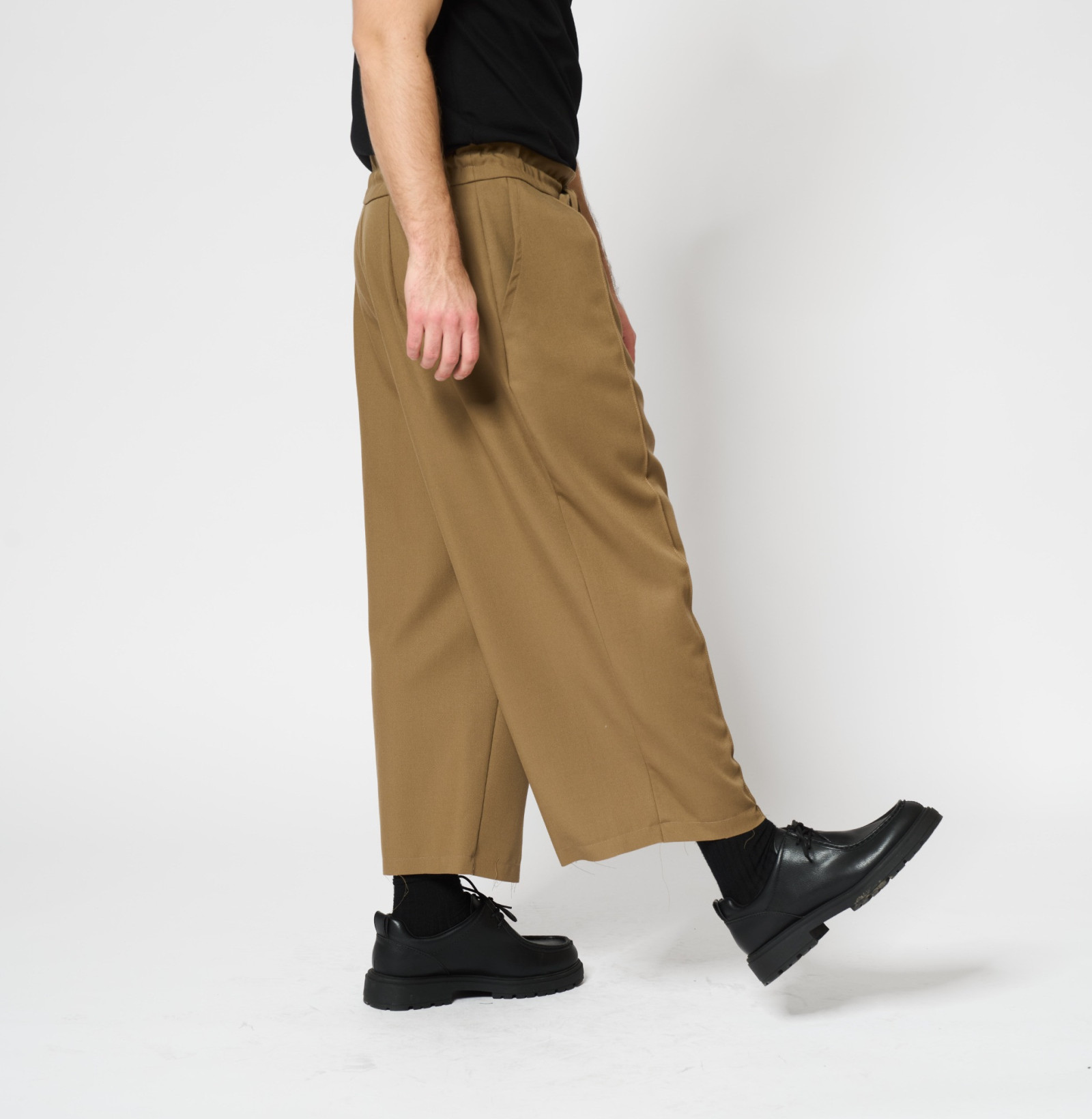 Wool Wide Pants Caramel
