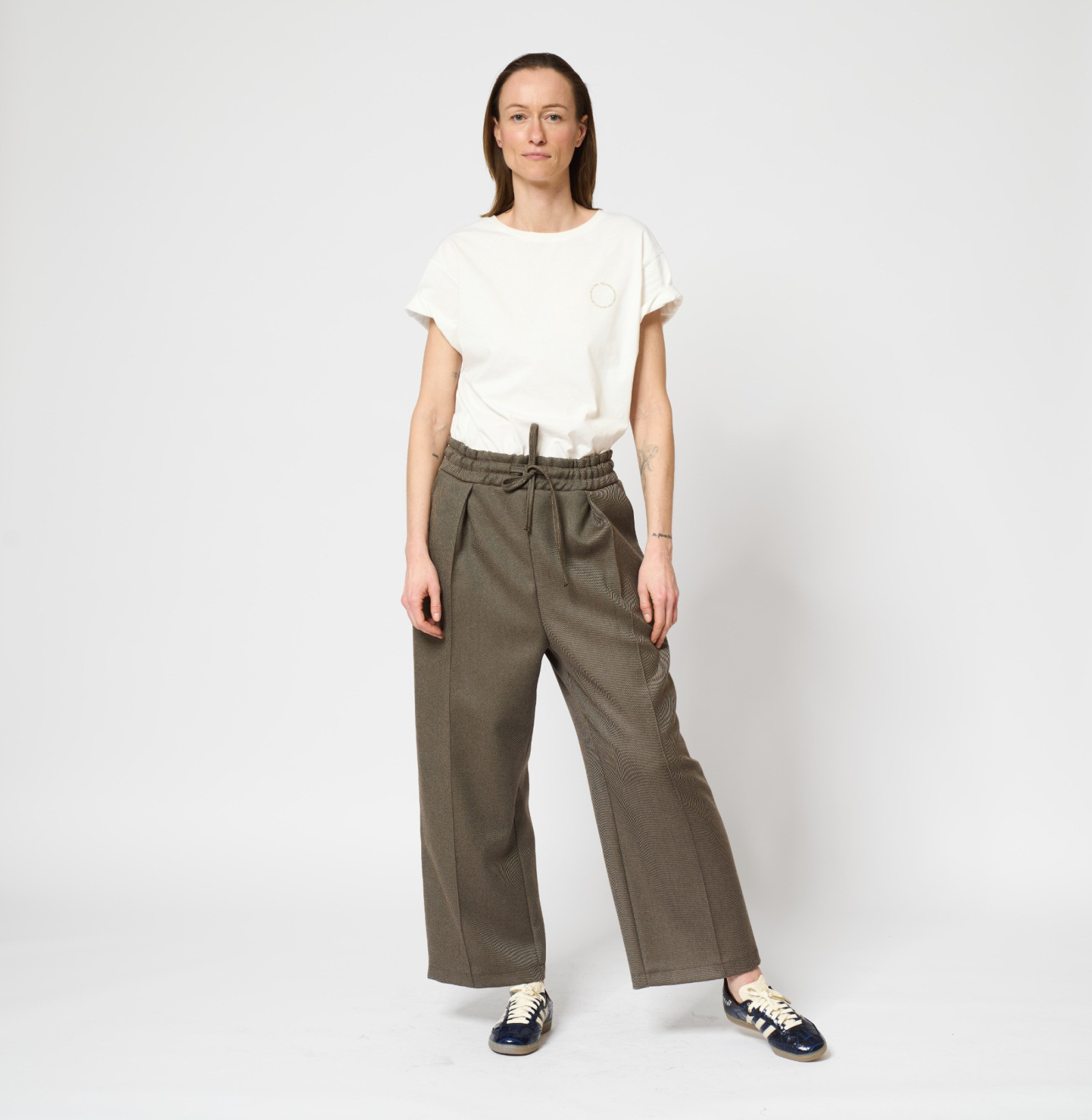 Warm Wool long pants brown stripe