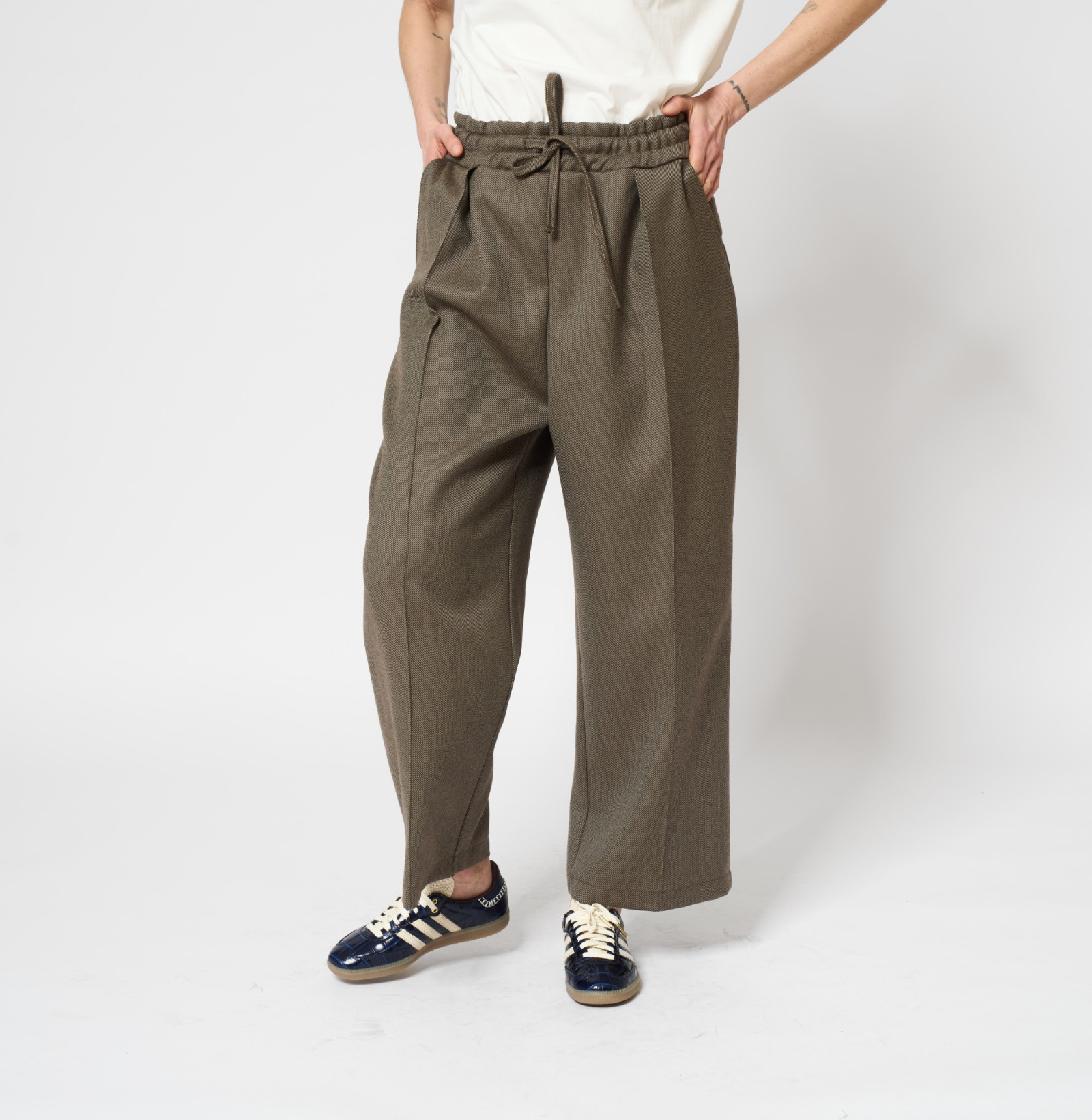 Warm Wool long pants brown stripe