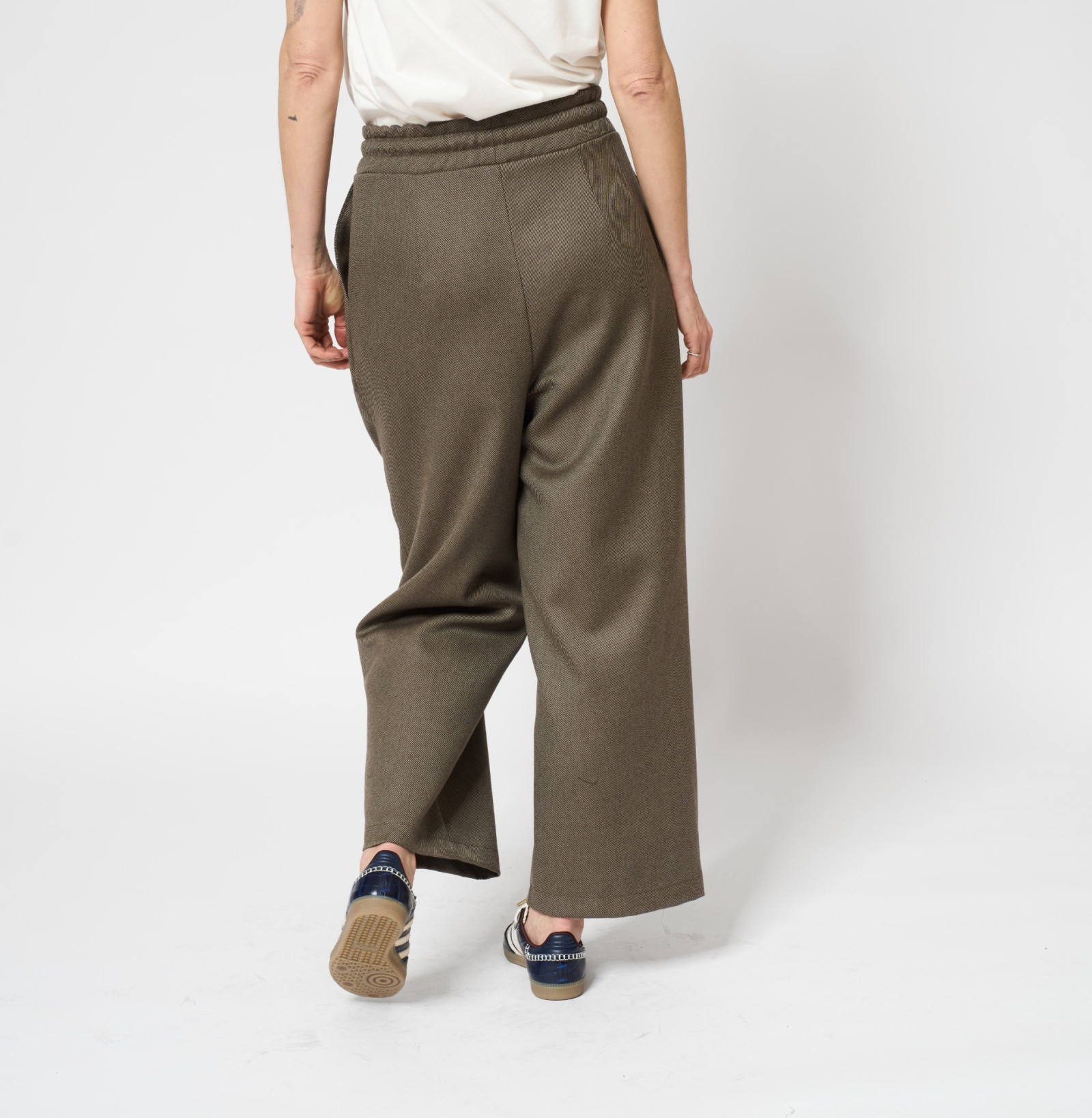 Warm Wool long pants brown stripe