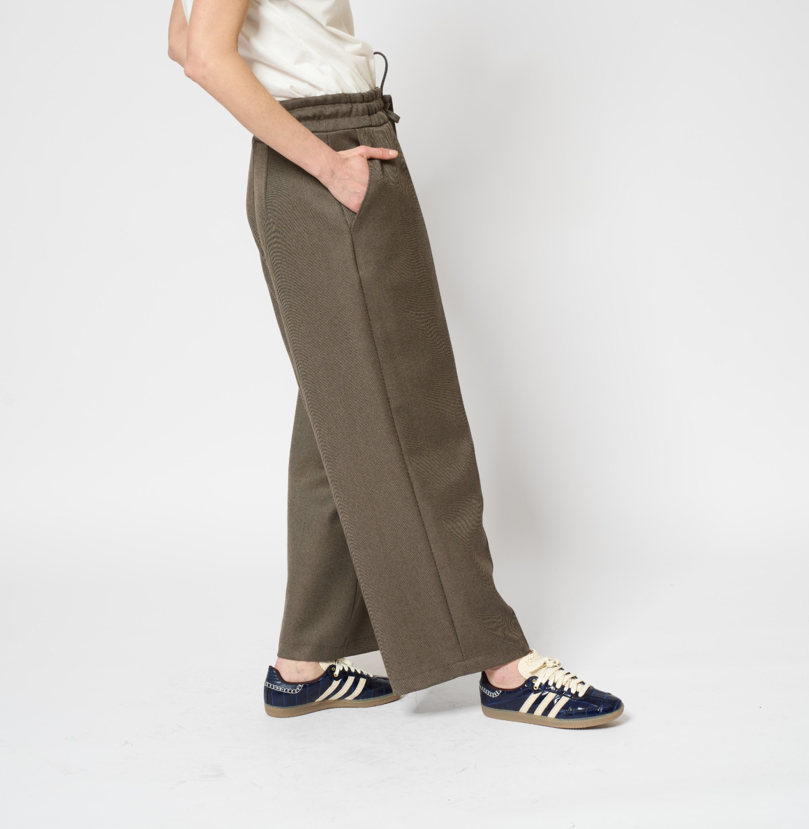 Warm Wool long pants brown stripe