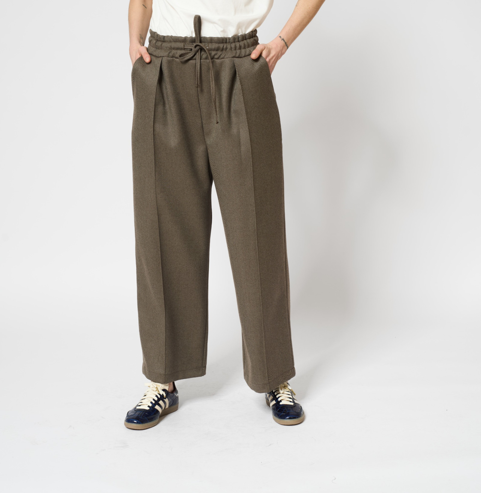 Warm Wool long pants brown stripe