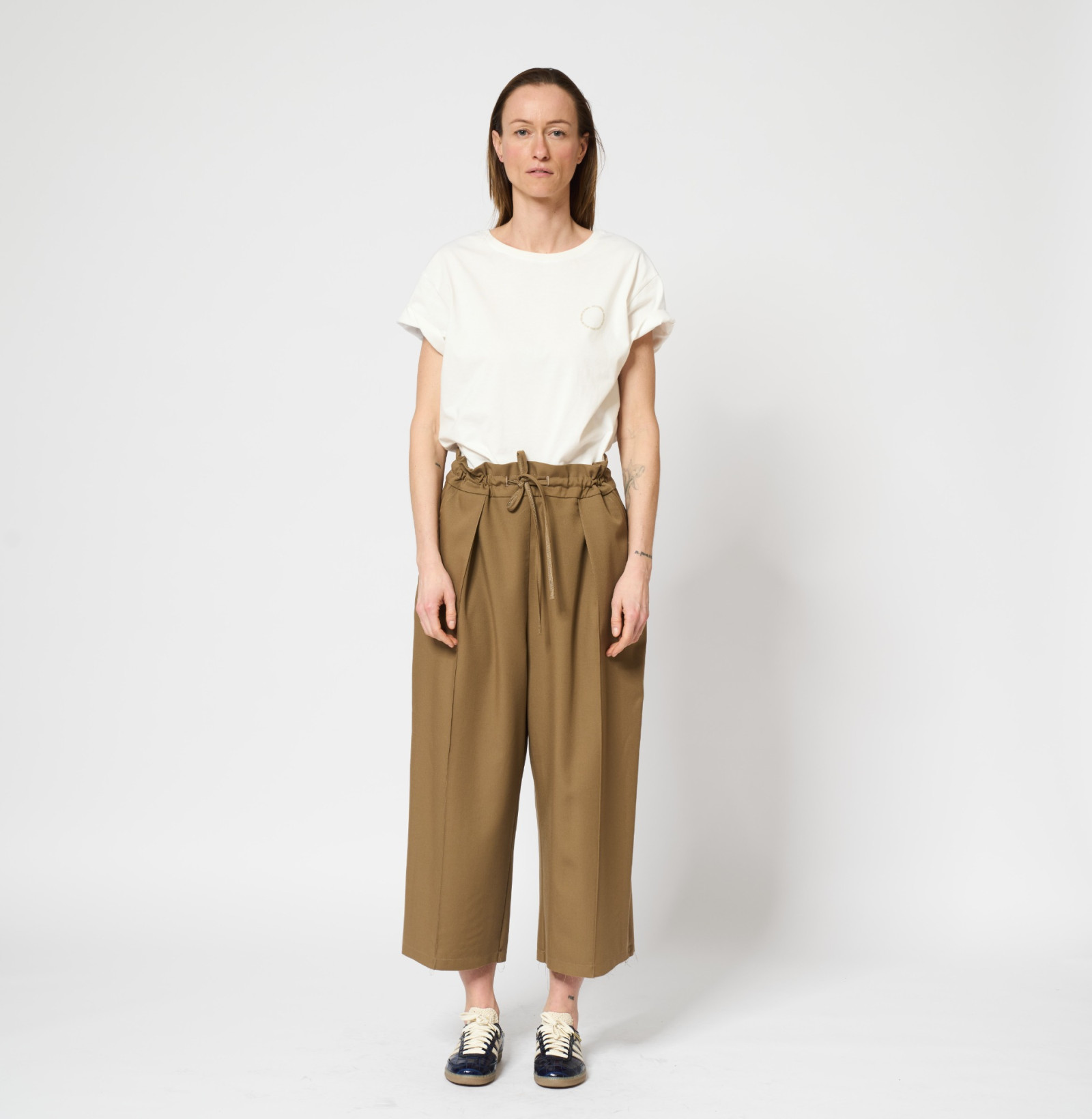 Wool Wide Pants Caramel