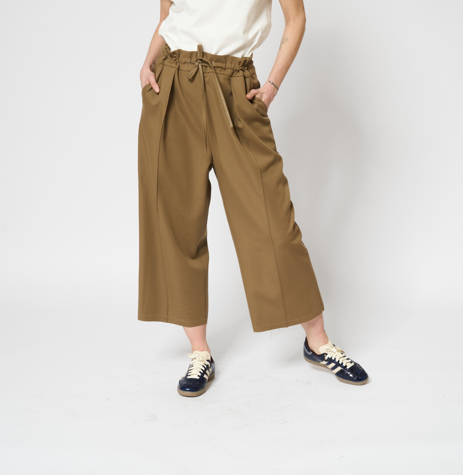 Wool Wide Pants Caramel