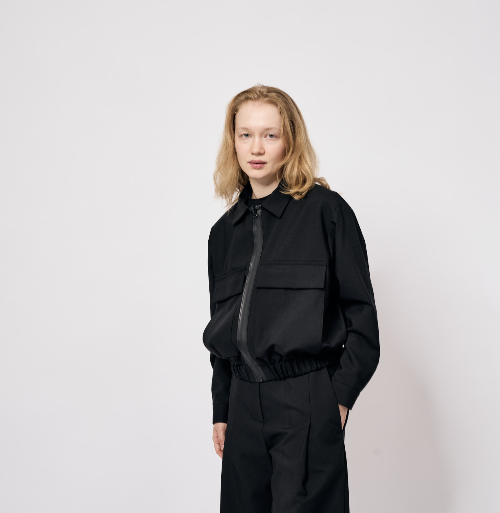 wool pocket jacket