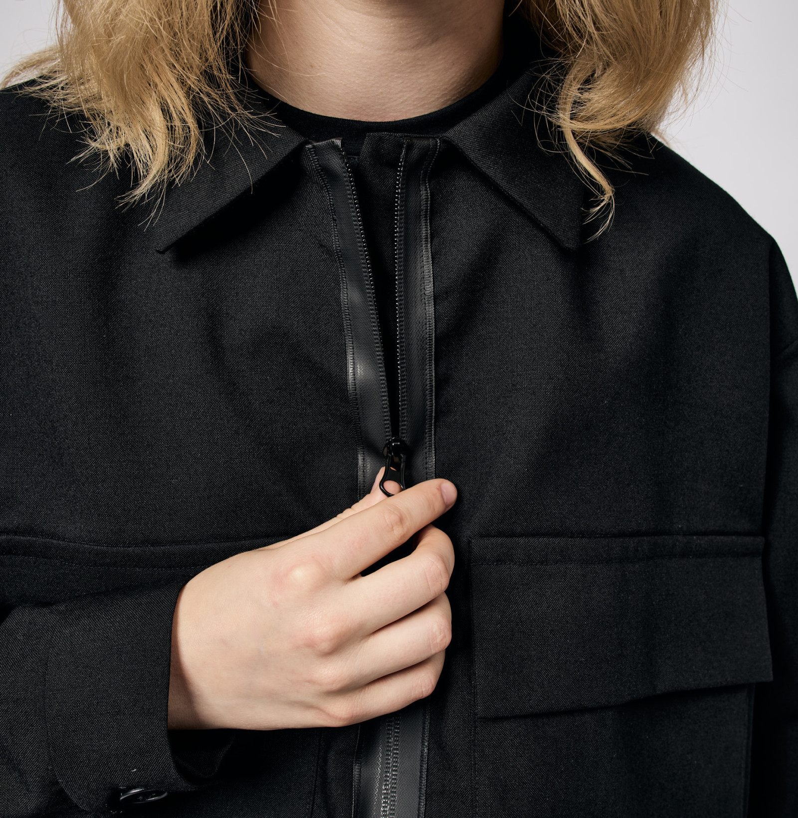 wool pocket jacket