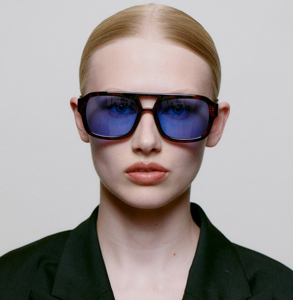 A.kjaerbede Kaya Demi Tortoise Blue lens
