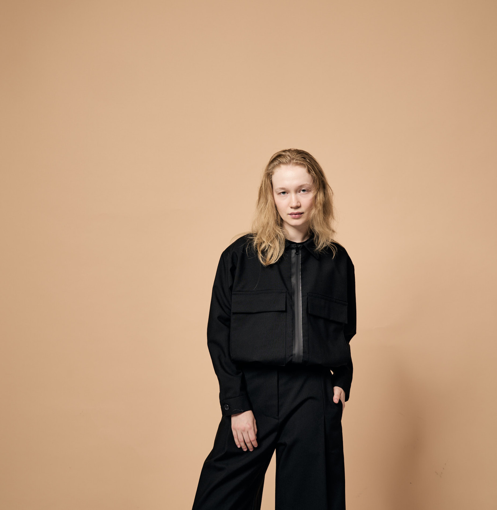 wool pocket jacket