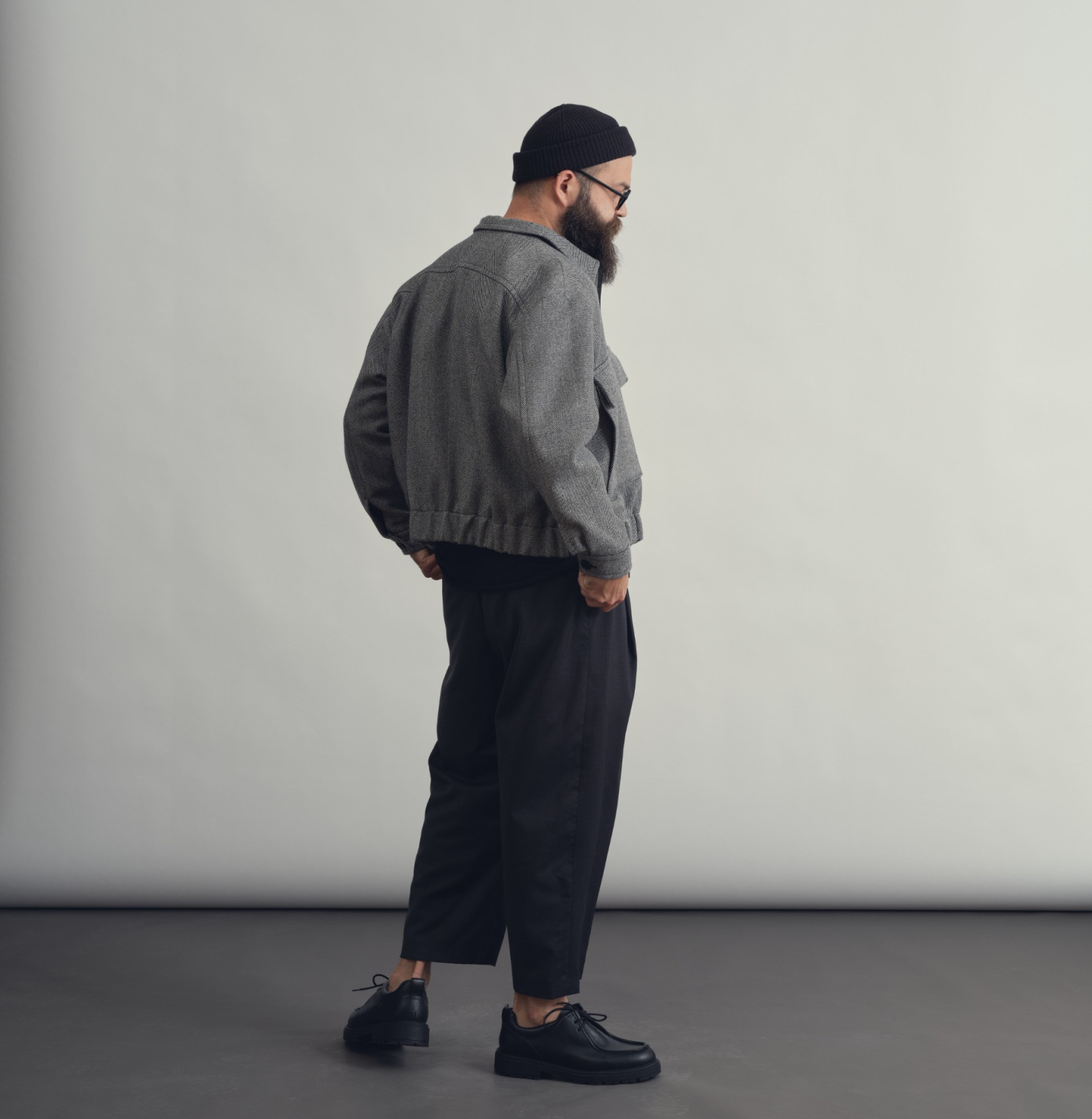 wool pocket jacket salt and pepper