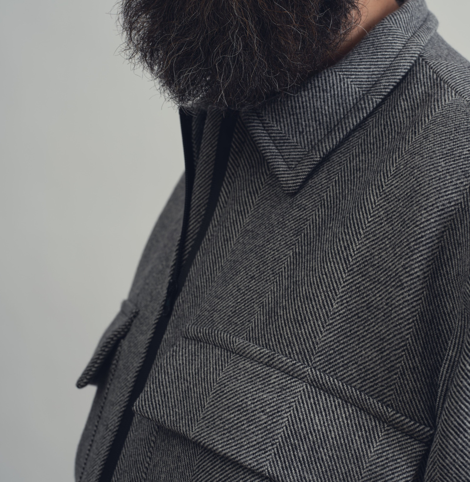 wool pocket jacket salt and pepper