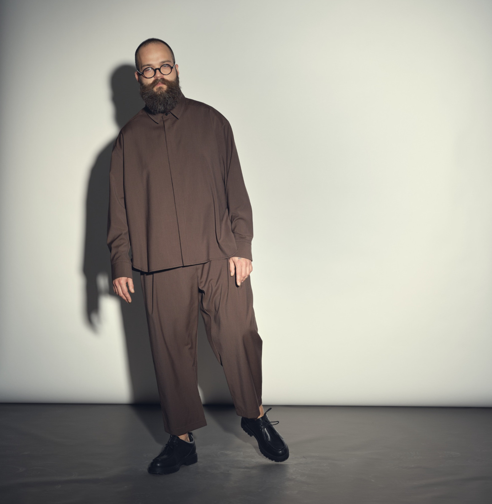 Wool classic pants brown