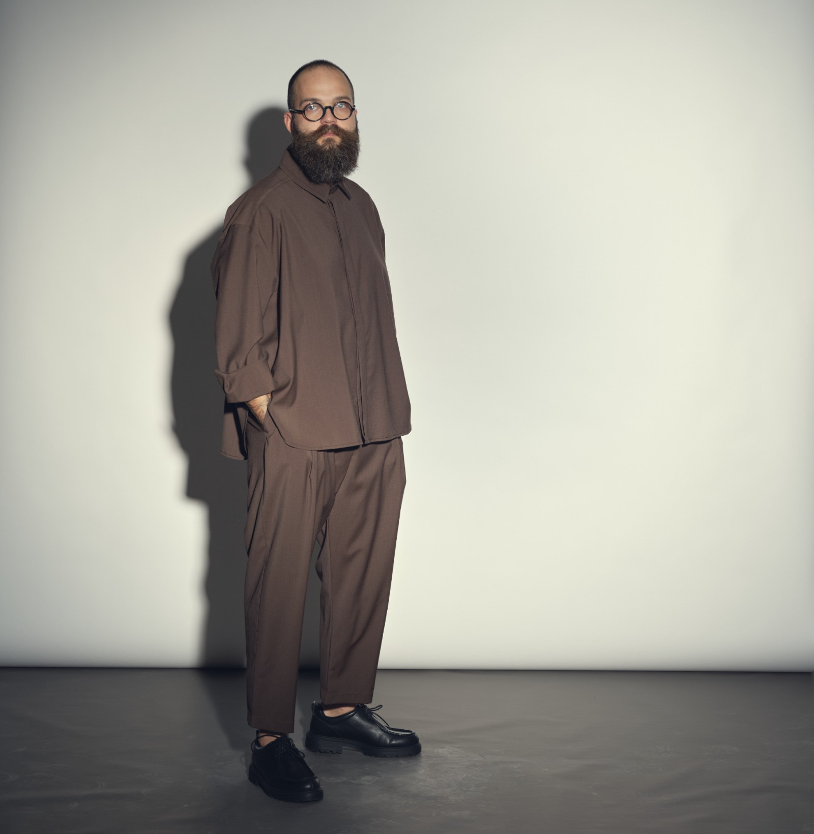 Wool classic pants brown