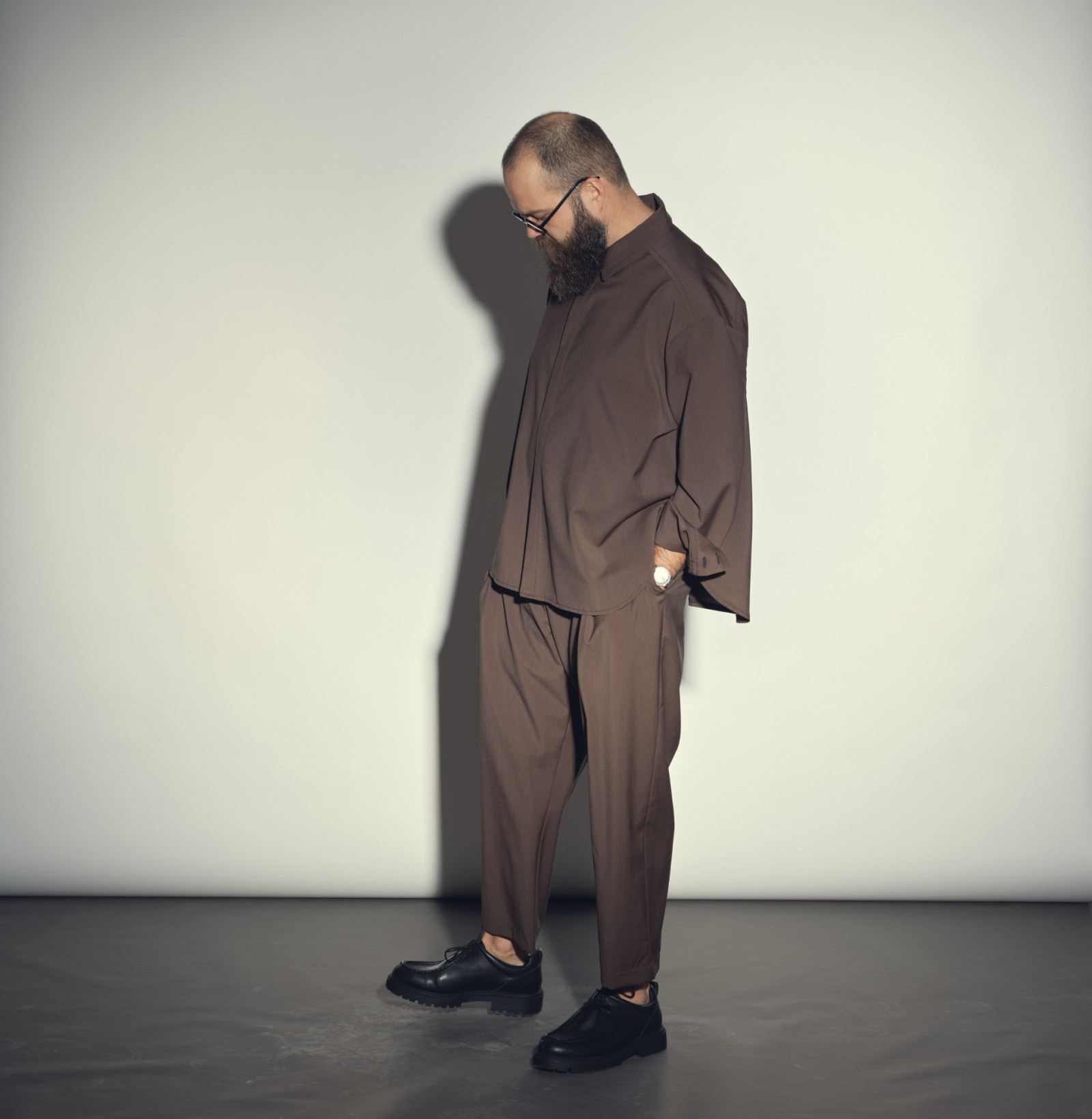 Wool classic pants brown