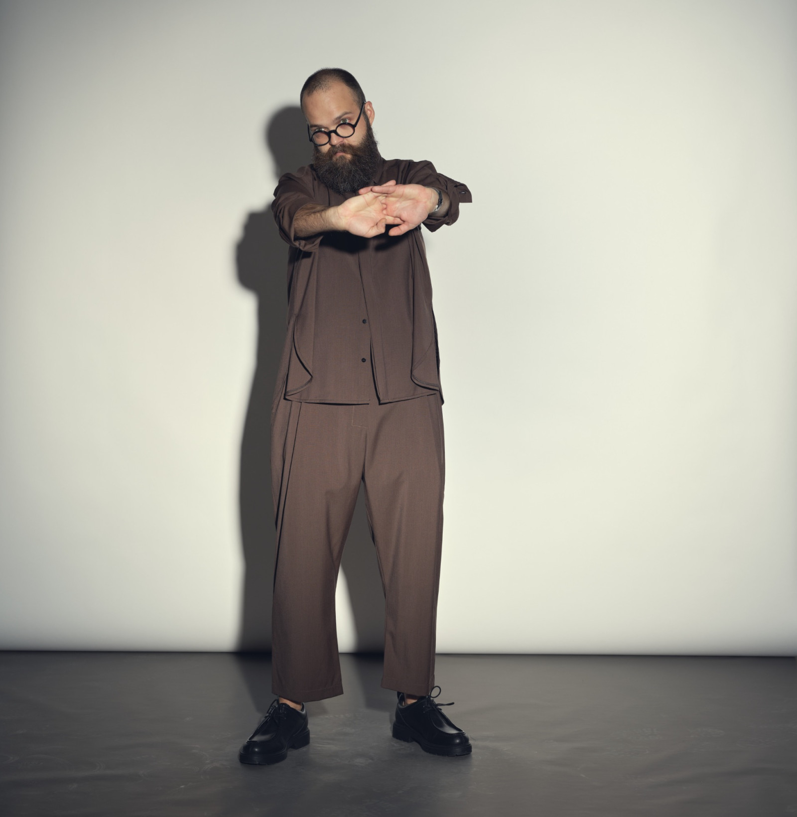 Wool classic pants brown