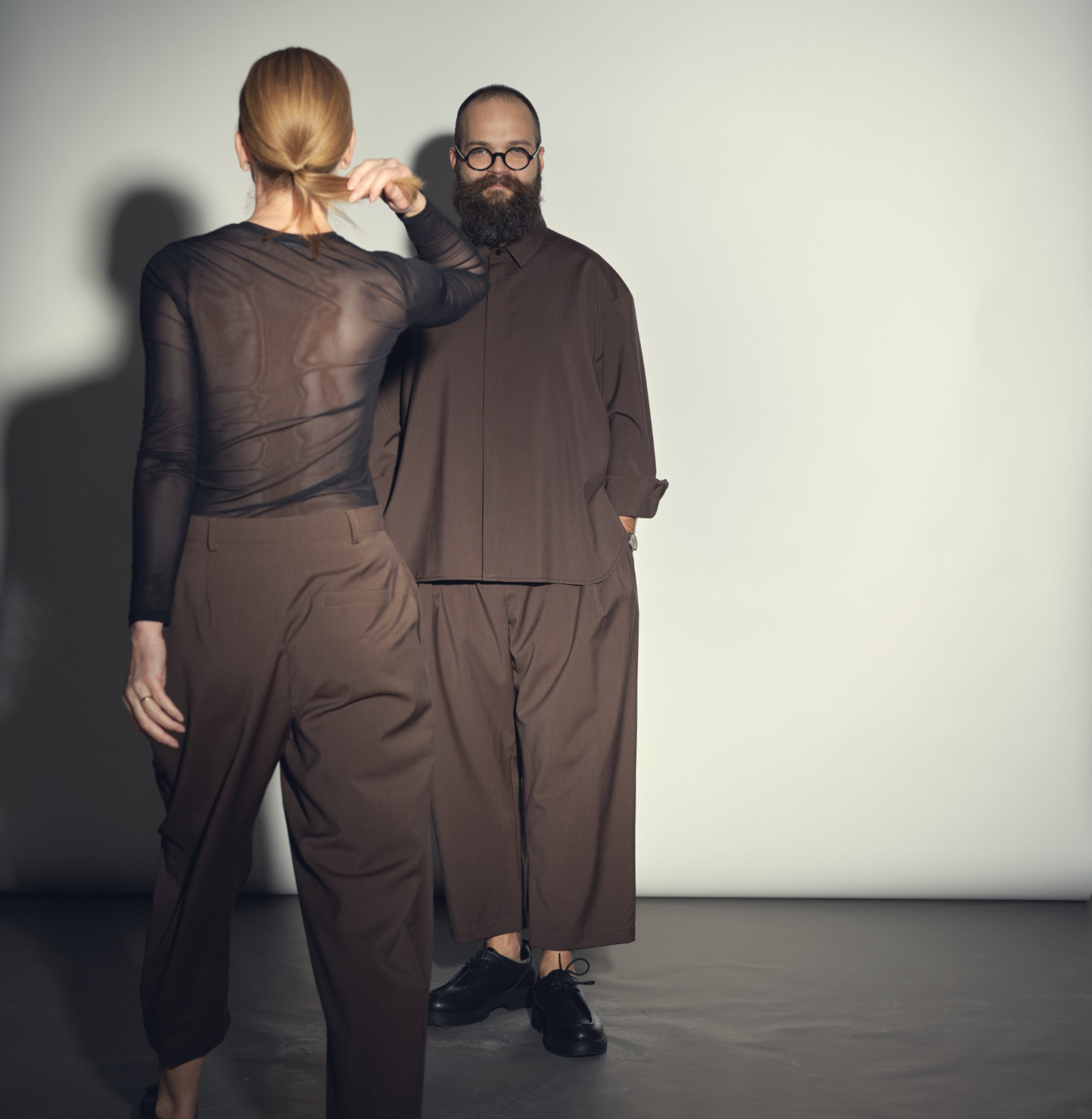 Wool classic pants brown