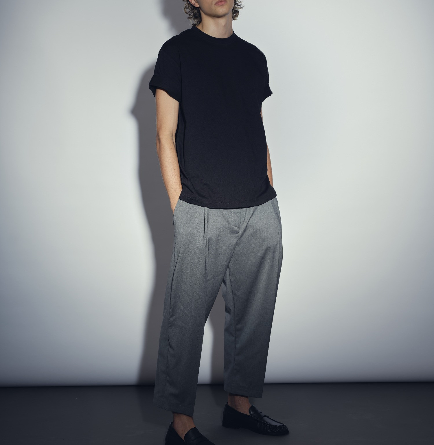 wool classic pants grey