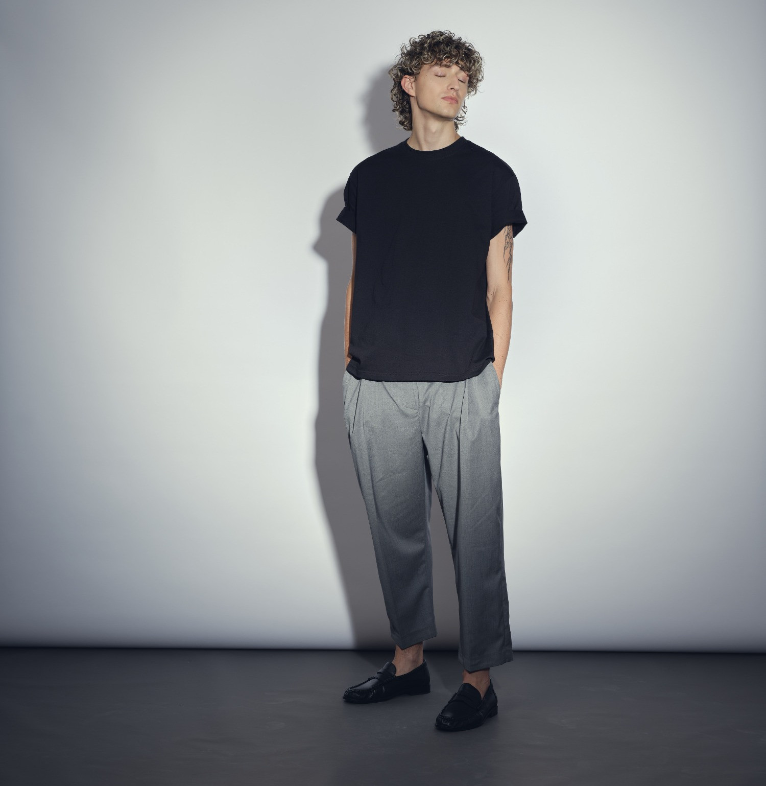 wool classic pants grey
