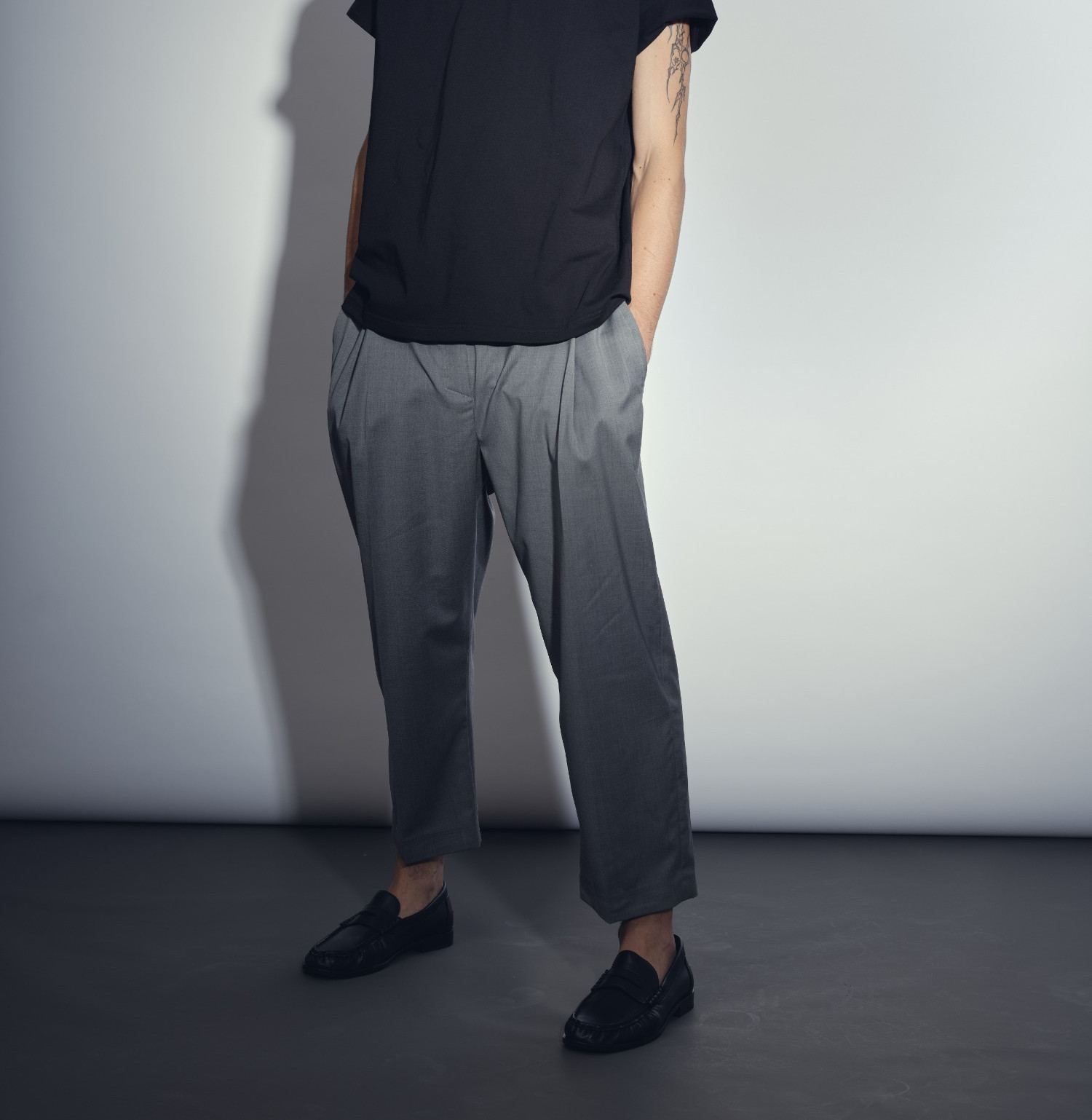wool classic pants grey