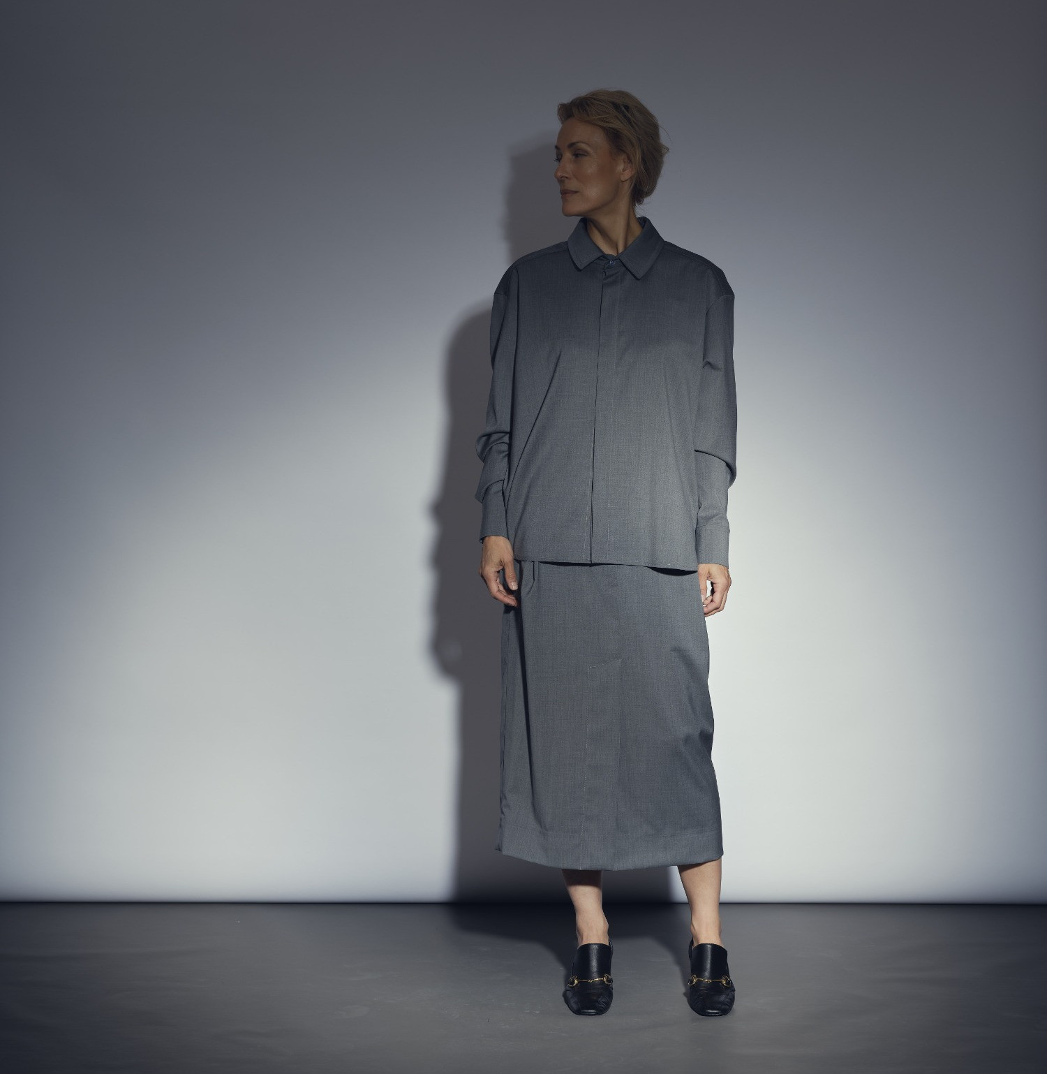 Wool skirt grey