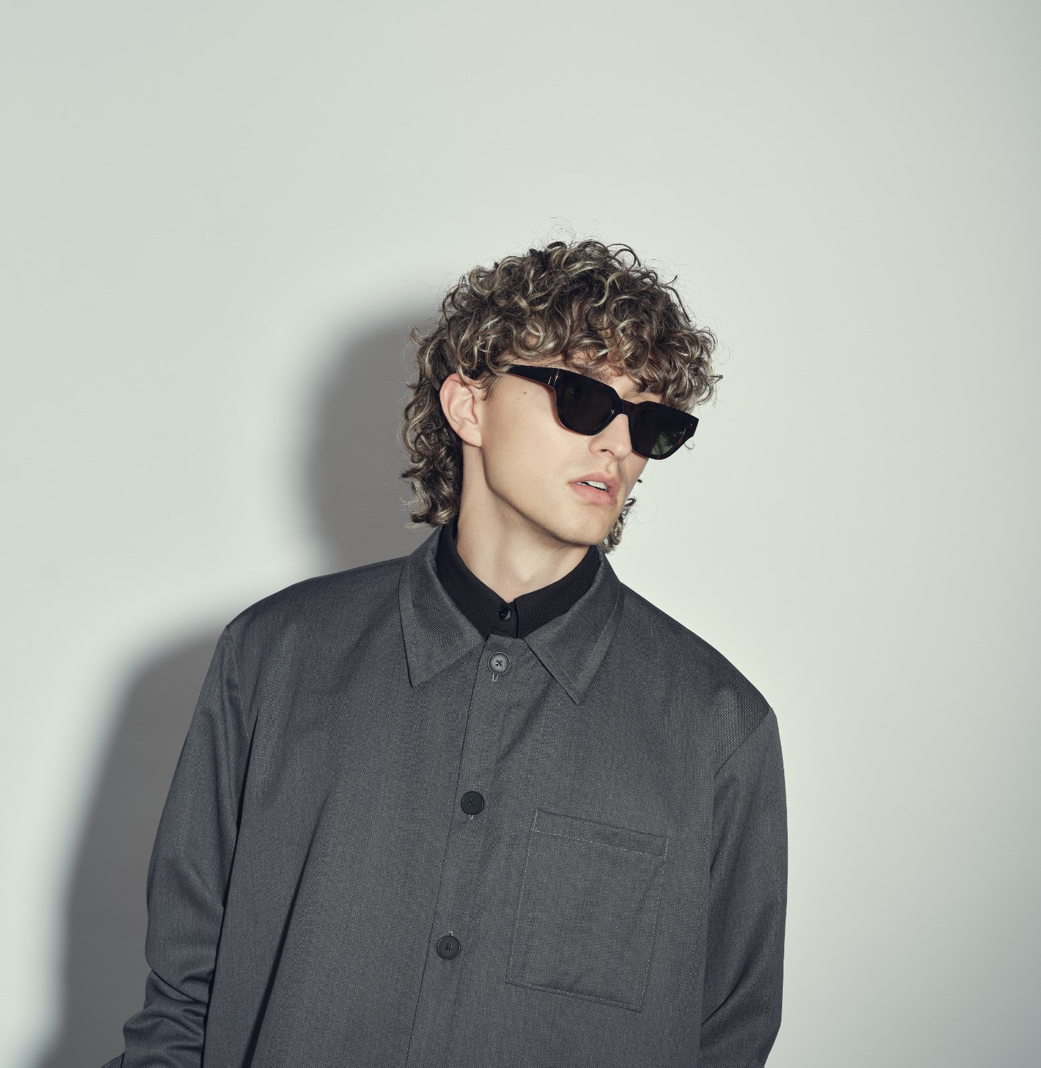 Wool shirt jacket anthracite