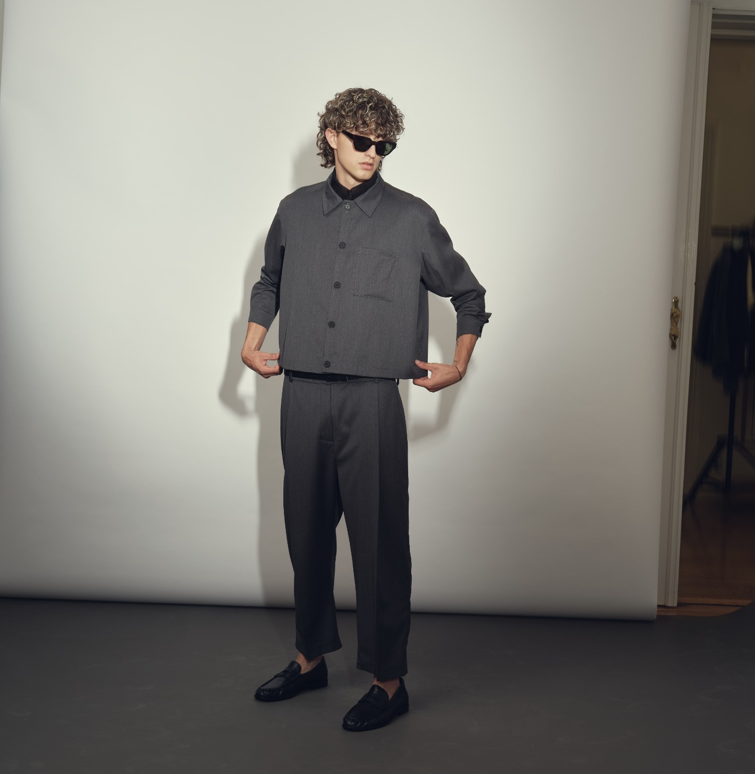 wool classic pants anthracite