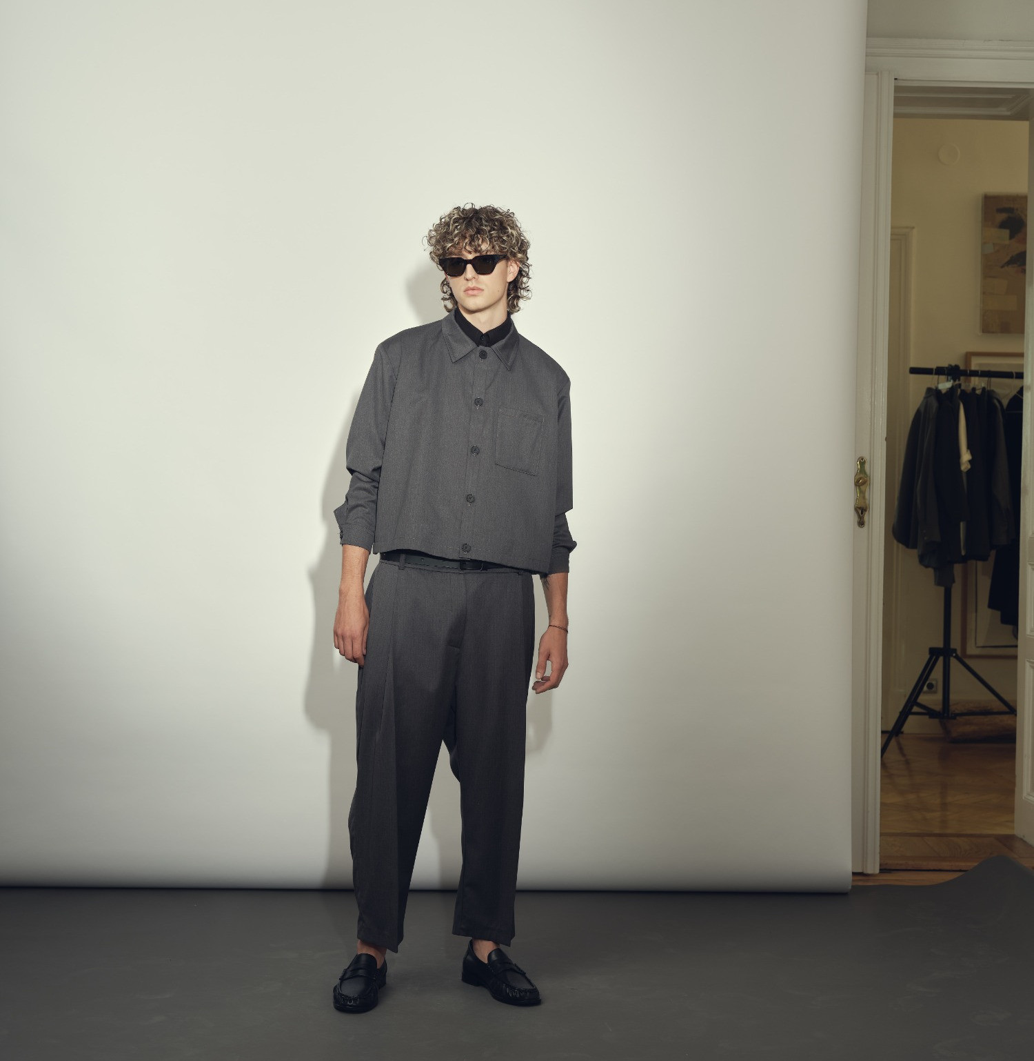 wool classic pants anthracite