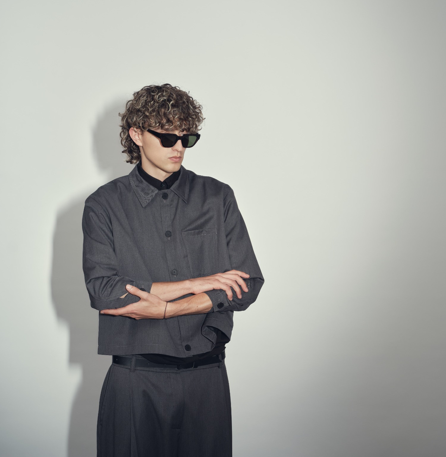 Wool shirt jacket anthracite