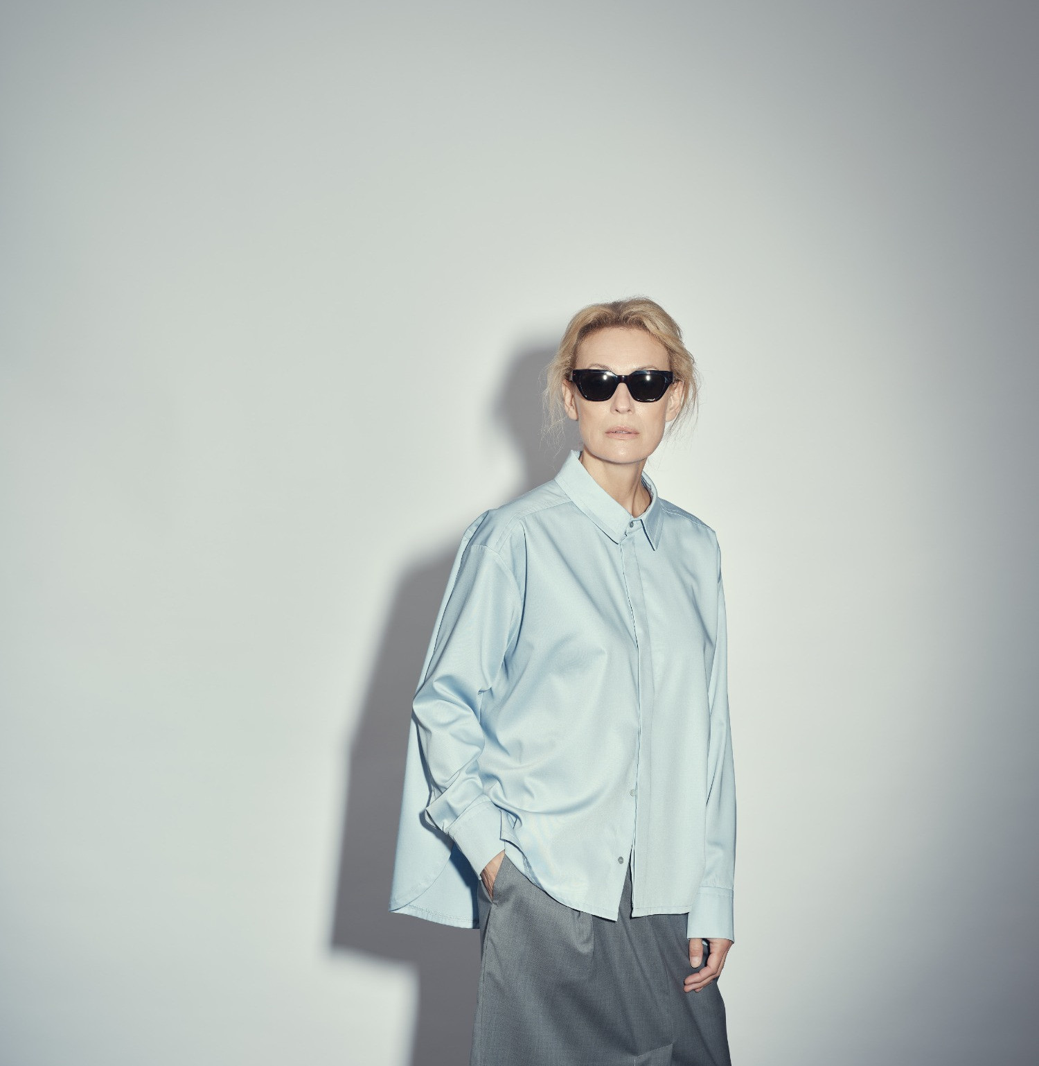 Wool shirt blue