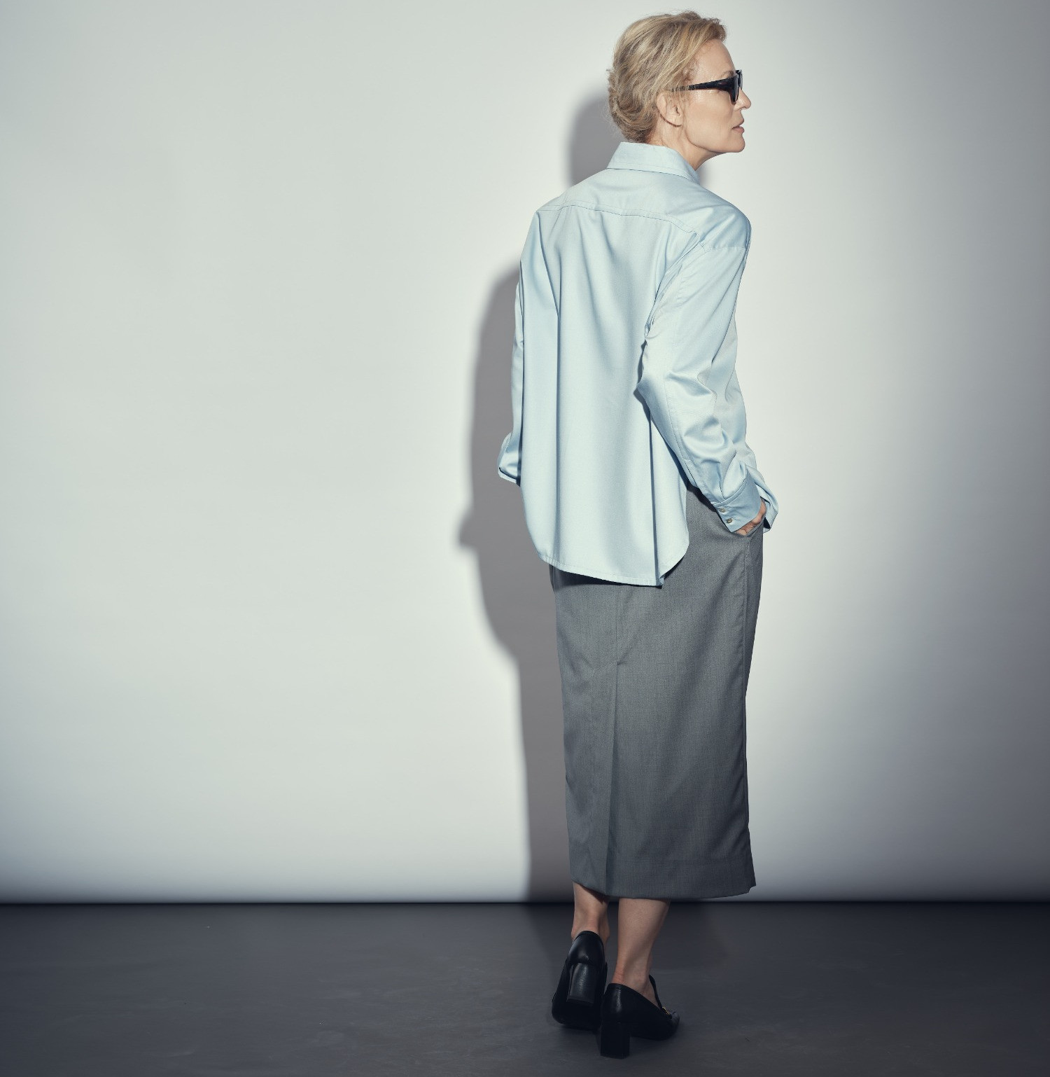Wool shirt blue