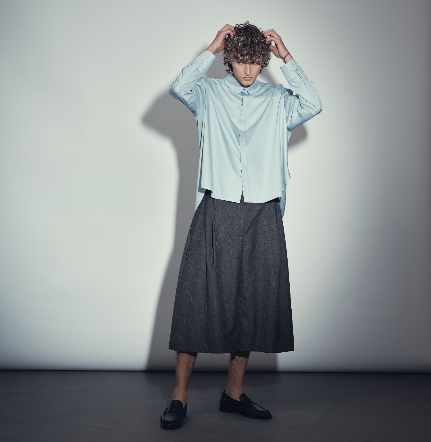 Wool shirt blue