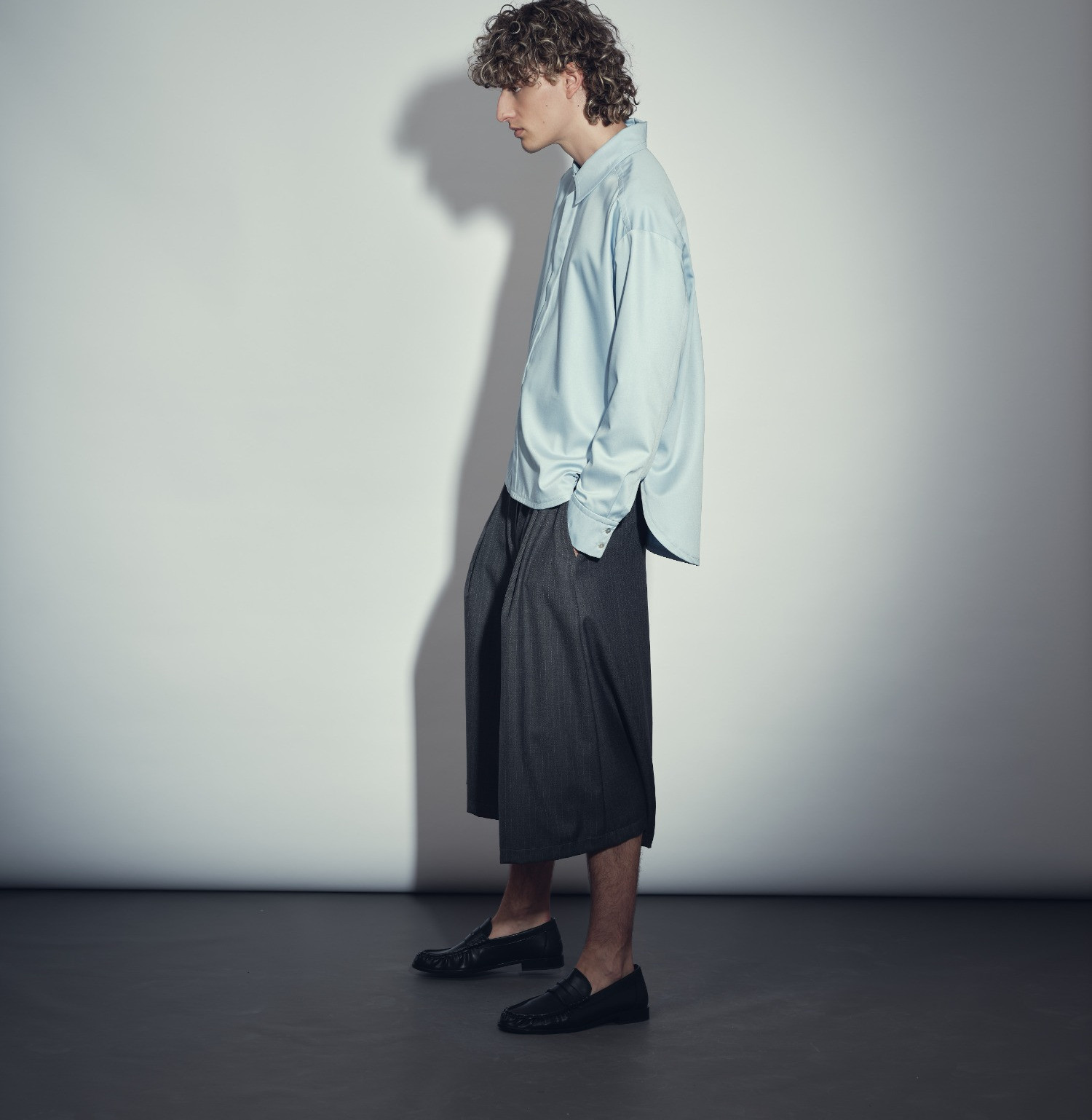 Wool shirt blue