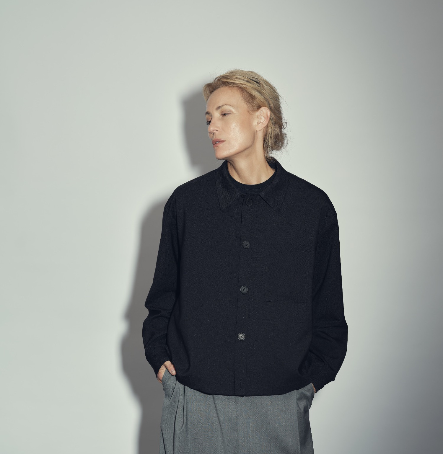 Wool shirt jacket b