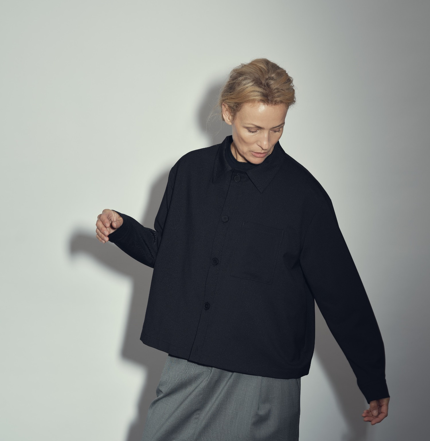 Wool shirt jacket b